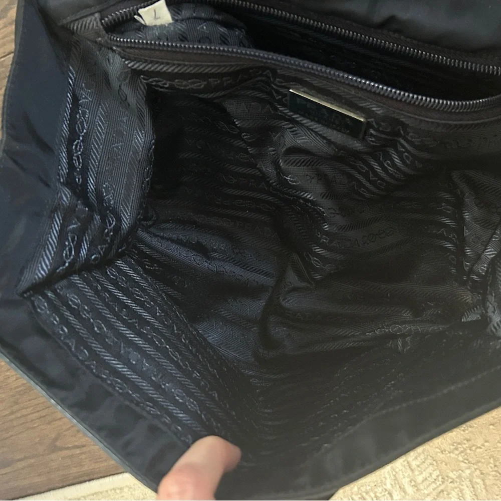 PRADA Nylon Leather top handle bag B5990